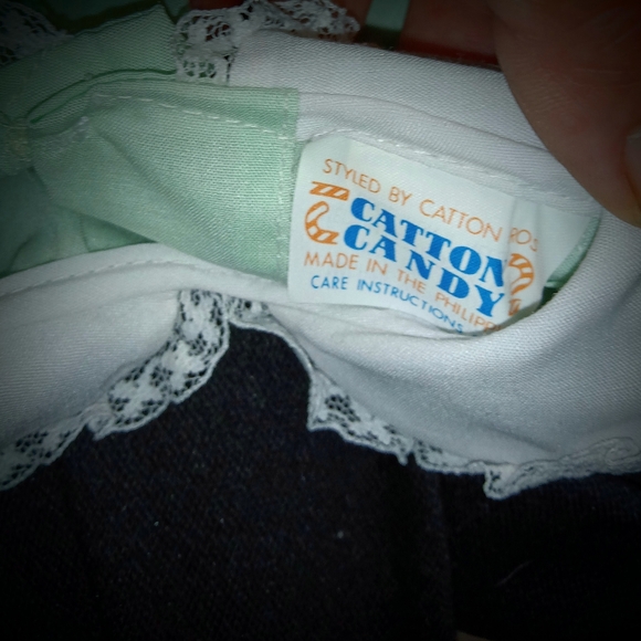 Green Vintage Dress with matching Bloomers - Picture 3 of 3